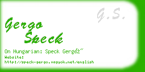 gergo speck business card